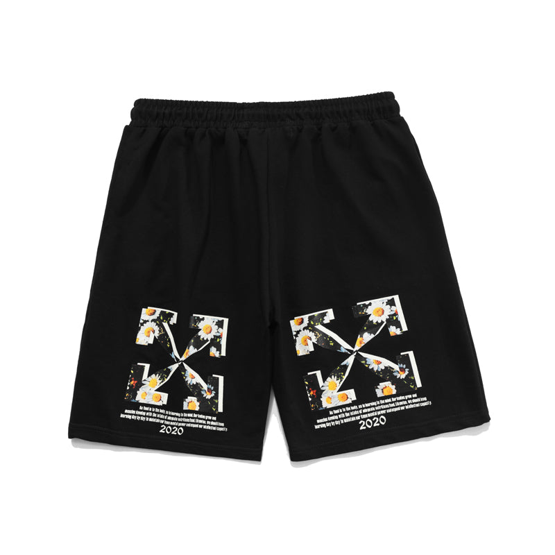Floral Arrow Print Relaxed Shorts Light Luxury Station