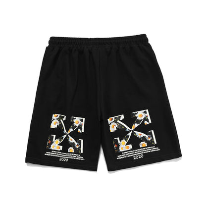 Floral Arrow Print Relaxed Shorts Light Luxury Station