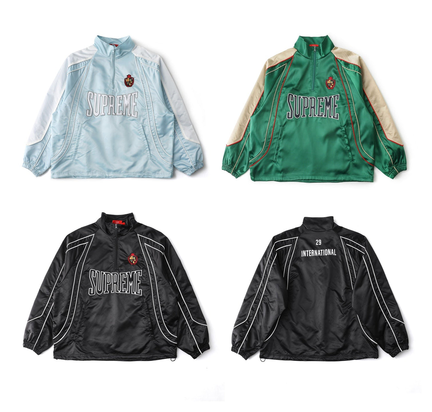 Satin Piping Half-Zip Pullover THOM TREND