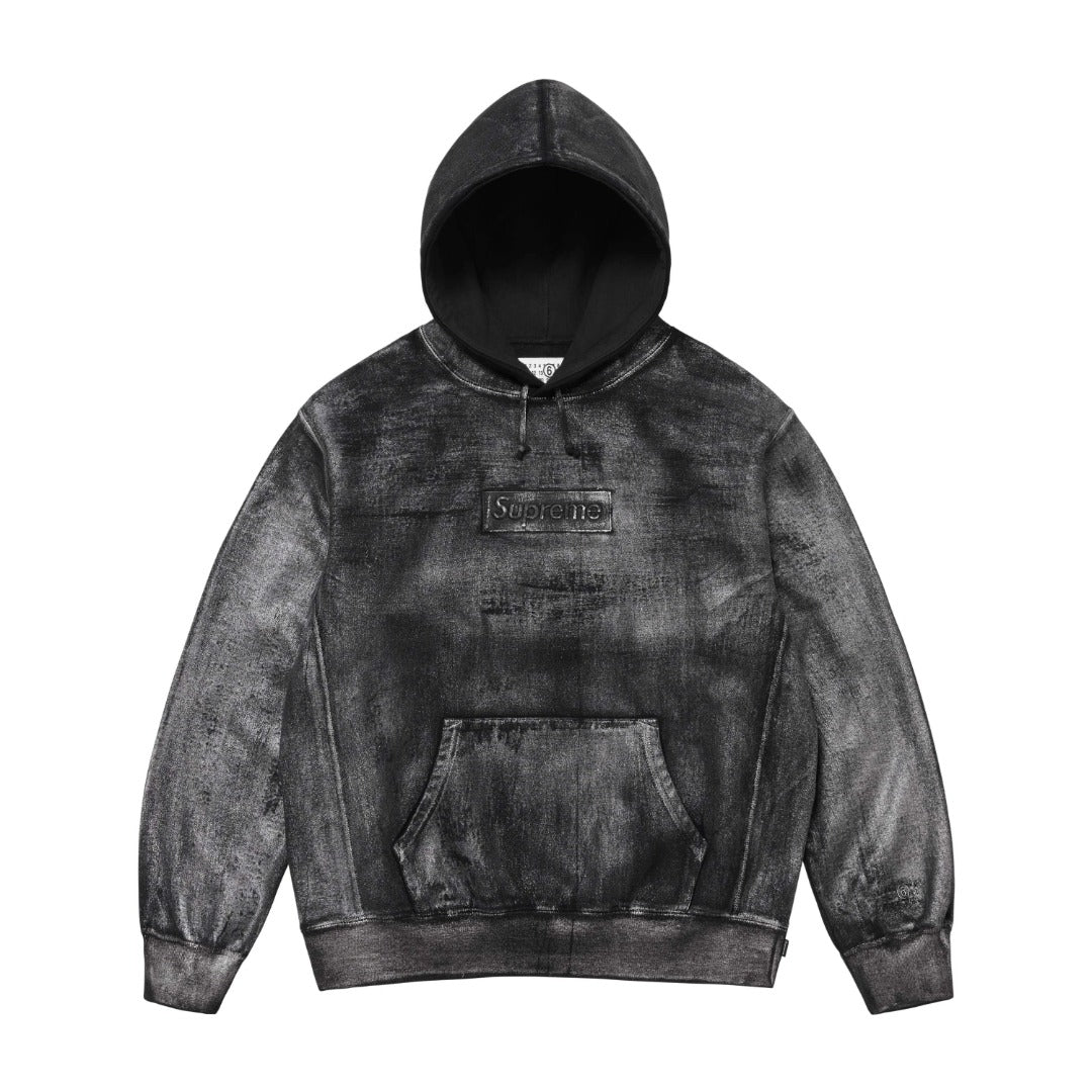 Washed Paint-Effect Embroidered Hoodie THOM TREND