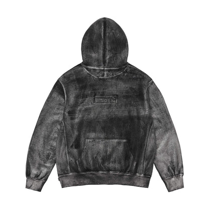 Washed Paint-Effect Embroidered Hoodie THOM TREND