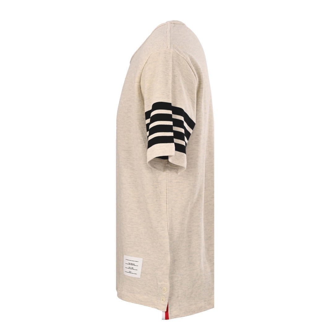 Men's Four-Bar Crew Neck T-Shirt — Cotton THOM TREND