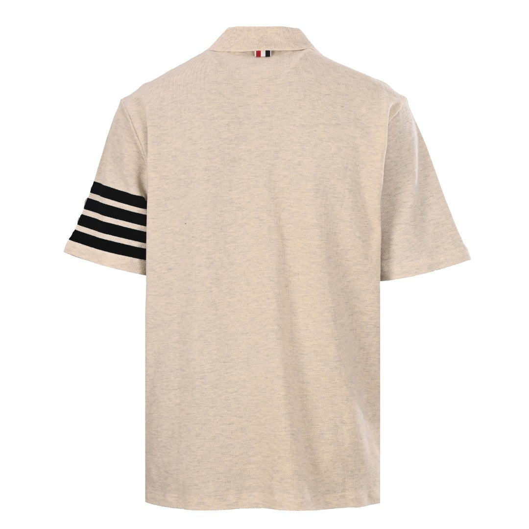 Men's Four-Bar Crew Neck T-Shirt — Cotton THOM TREND