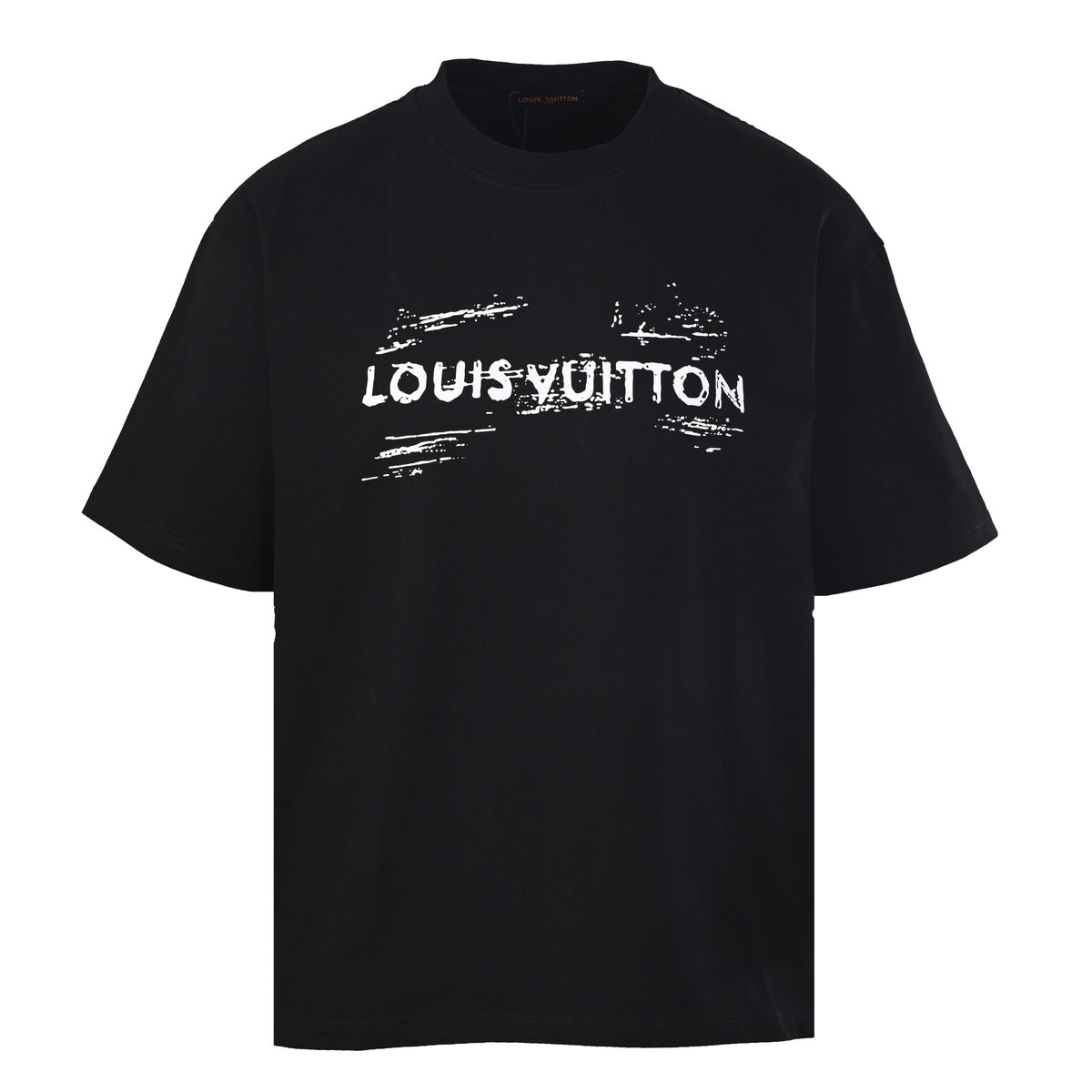 Mottled Logo Print Crew Neck Short Sleeve T-Shirt