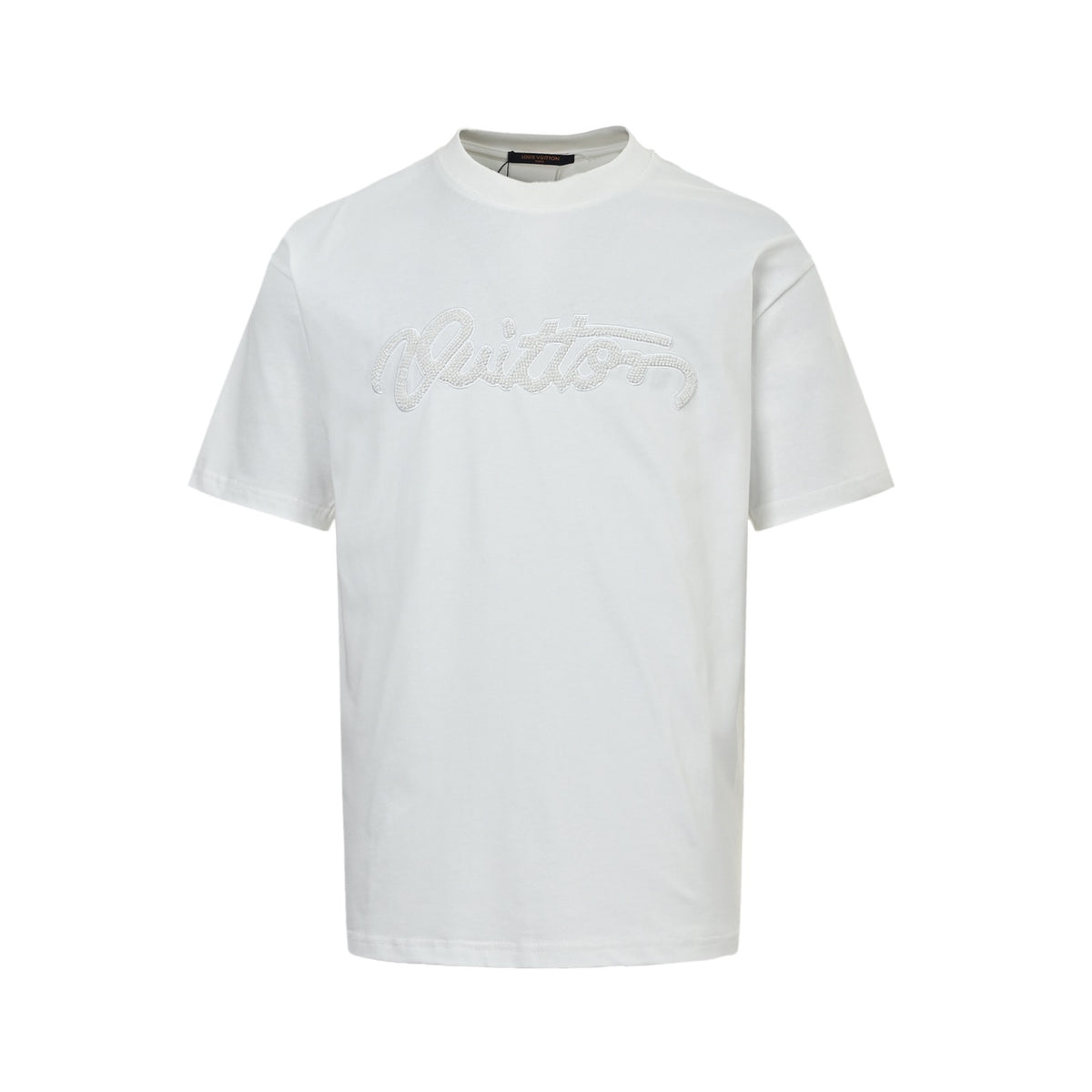 Beaded Logo Embroidered Short Sleeve Tee