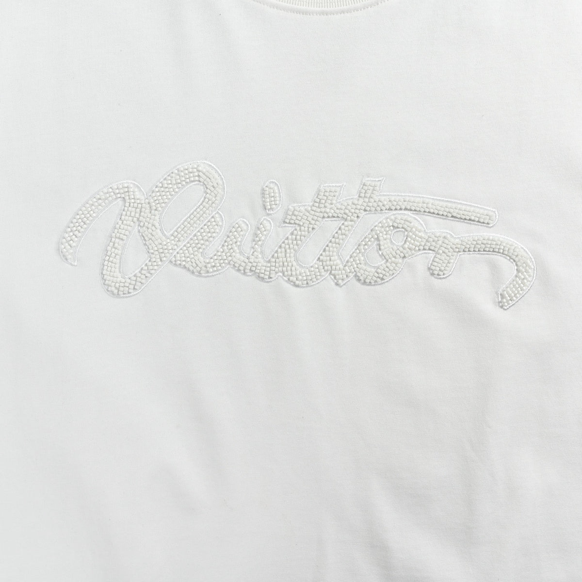 Beaded Logo Embroidered Short Sleeve Tee