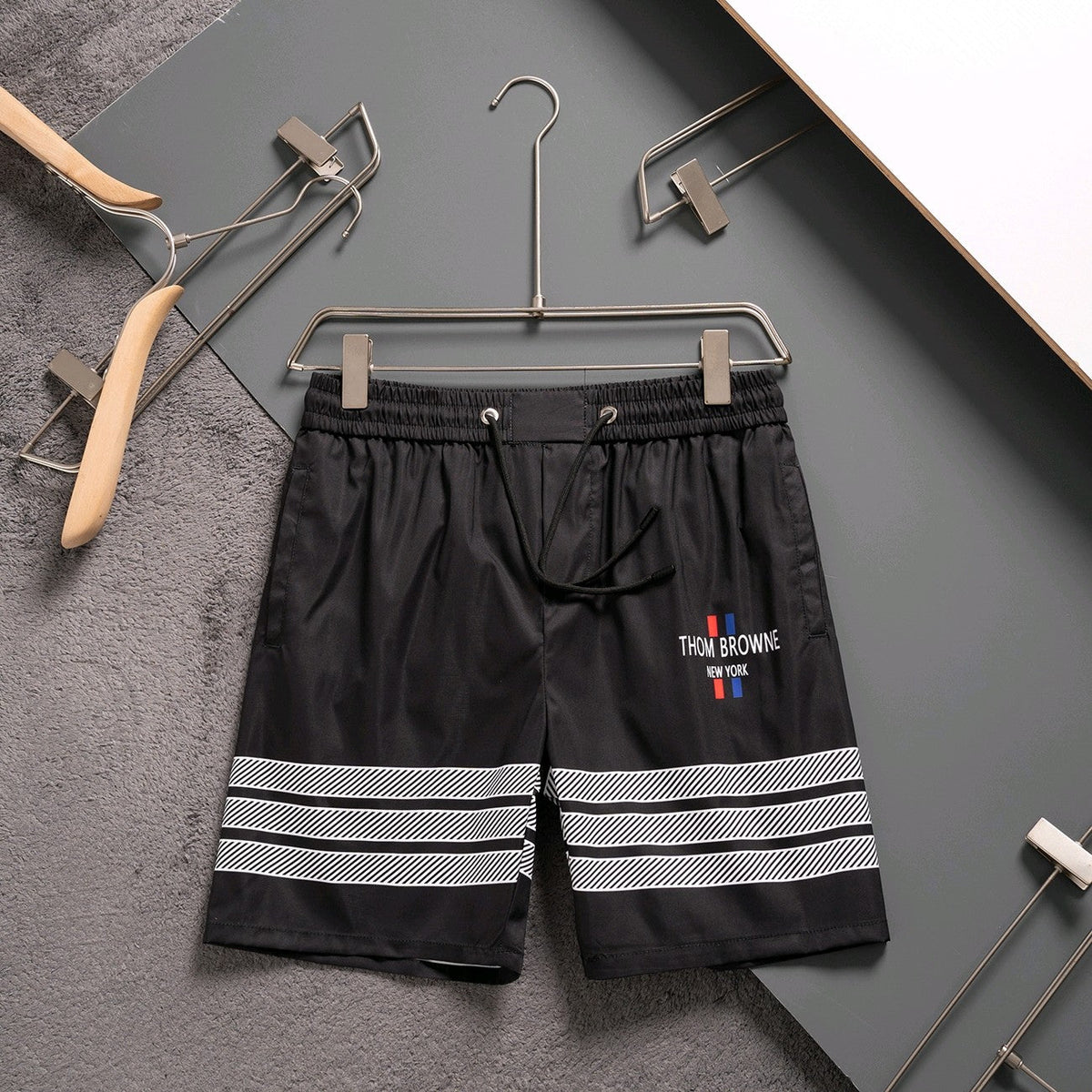 Thom Browne Style Four-Bar Stripe Woven Shorts - Image 2