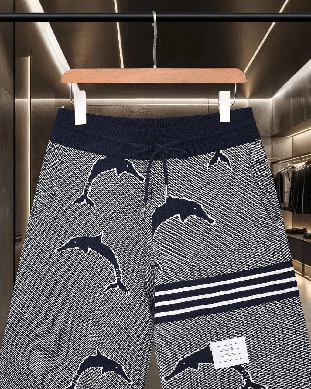 Thom Browne Style Four-Bar Stripe Knit Shorts - Image 3