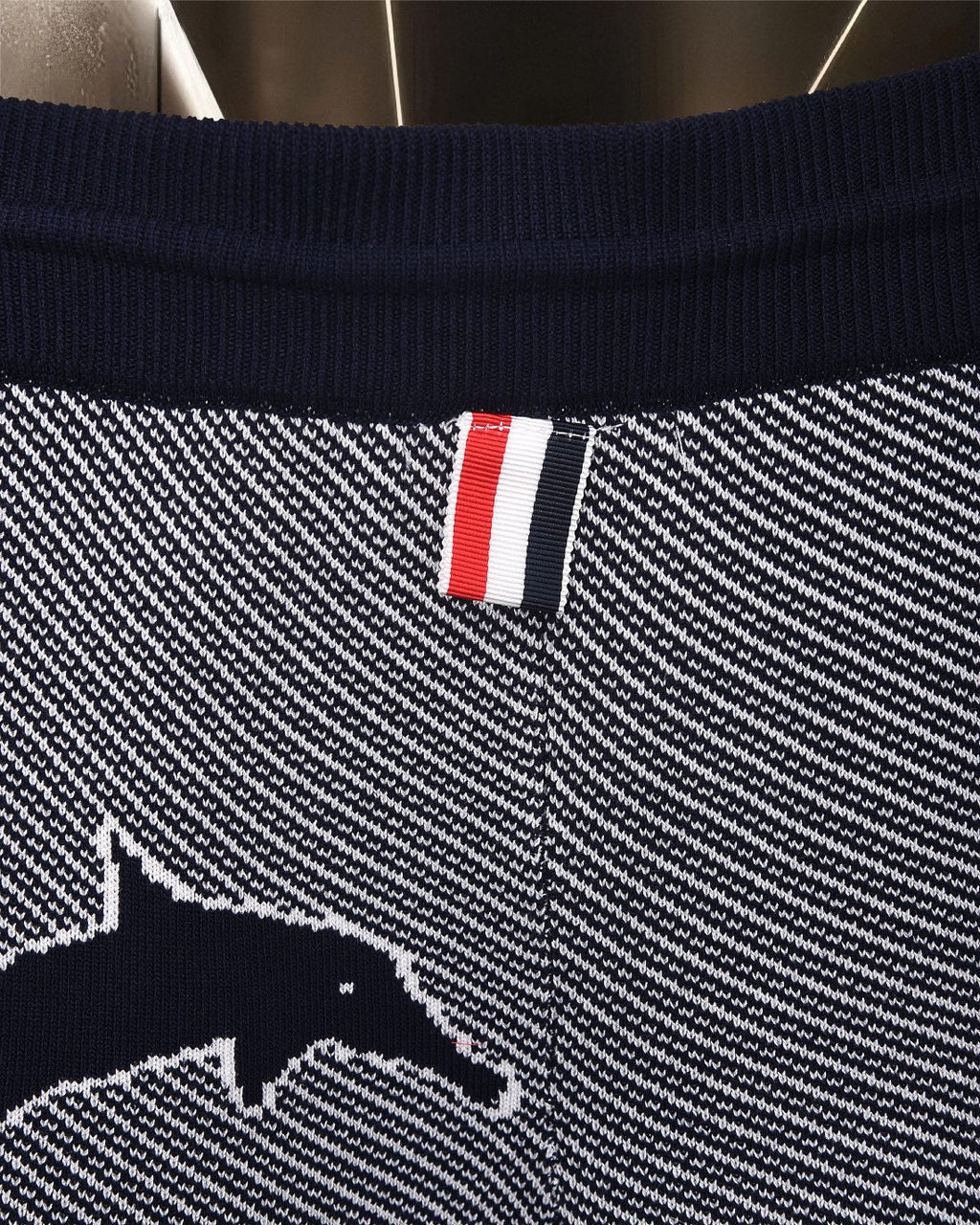 Thom Browne Style Four-Bar Stripe Knit Shorts - Image 7