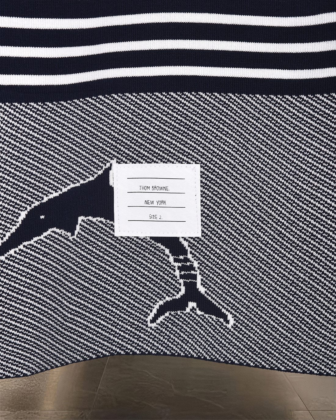 Thom Browne Style Four-Bar Stripe Knit Shorts - Image 9