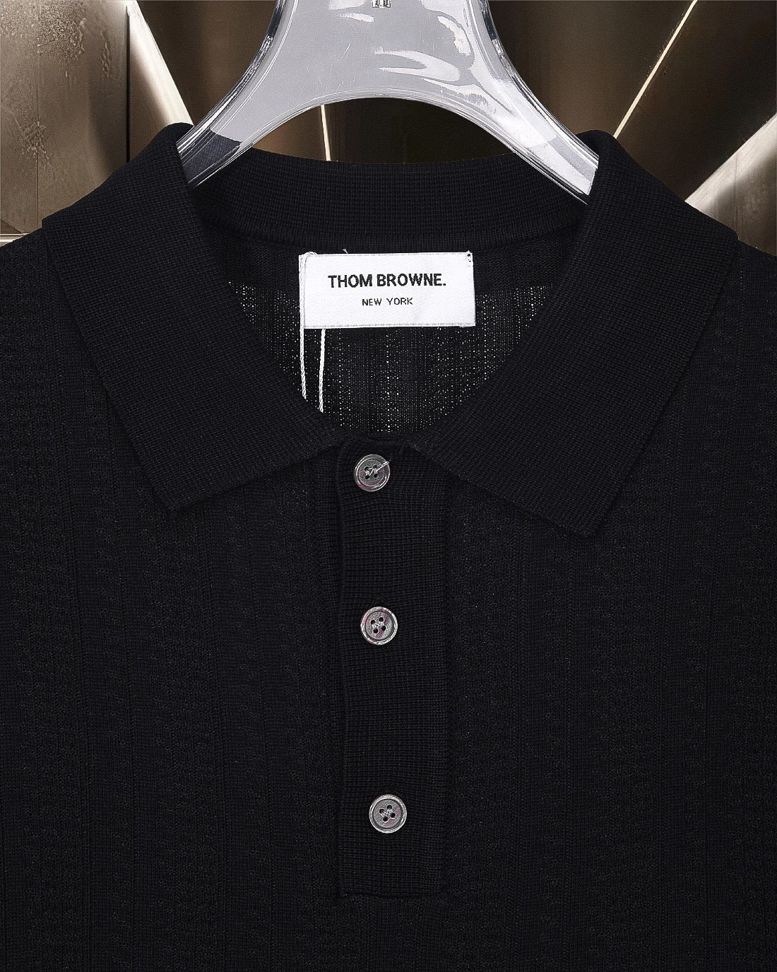 拼色四杠针织休闲短袖POLO THOM TREND