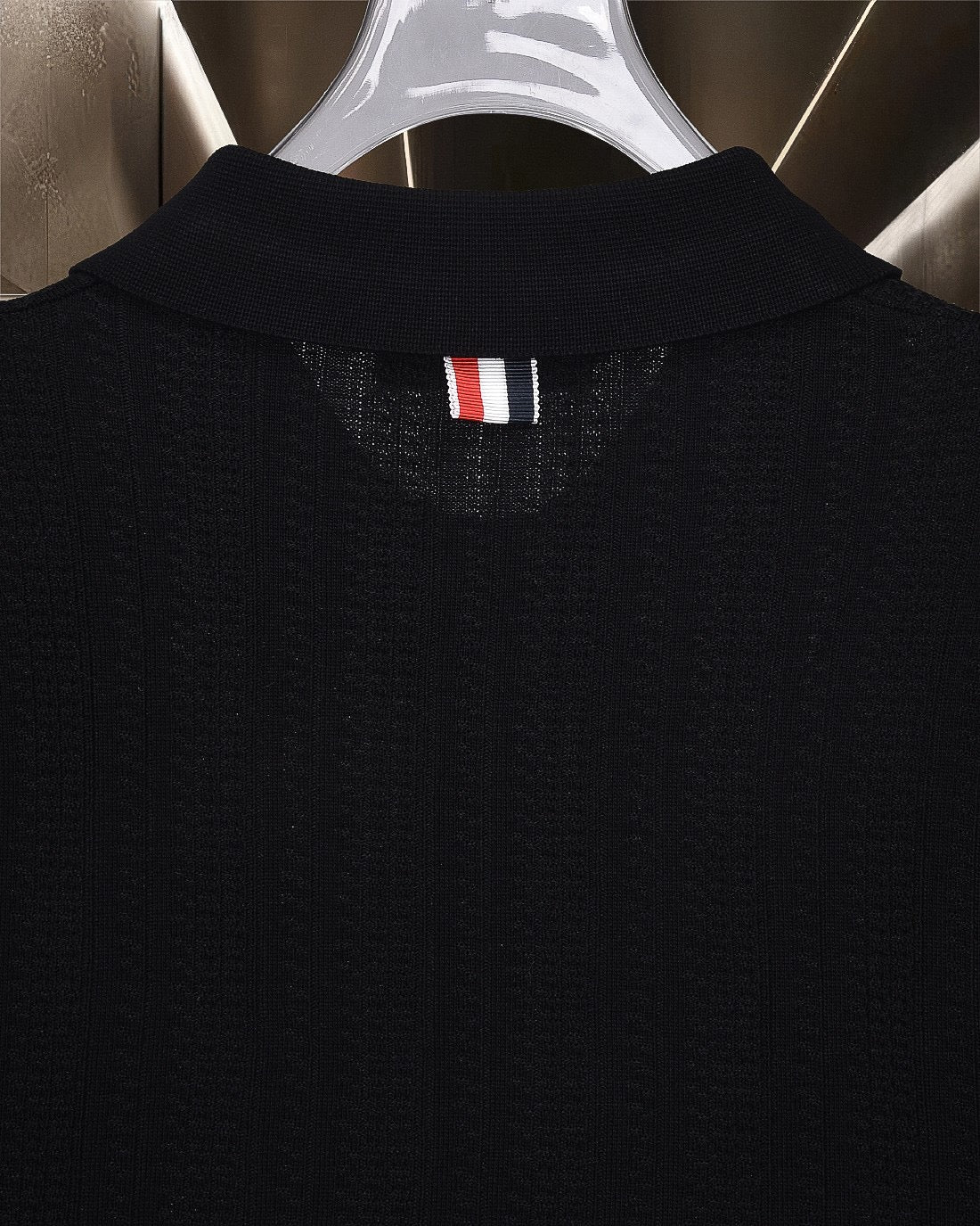 拼色四杠针织休闲短袖POLO THOM TREND