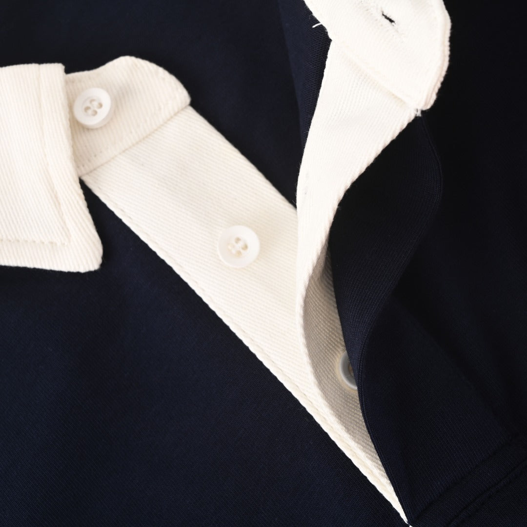 Contrast-Collar Cotton Polo — THOM TREND THOM TREND