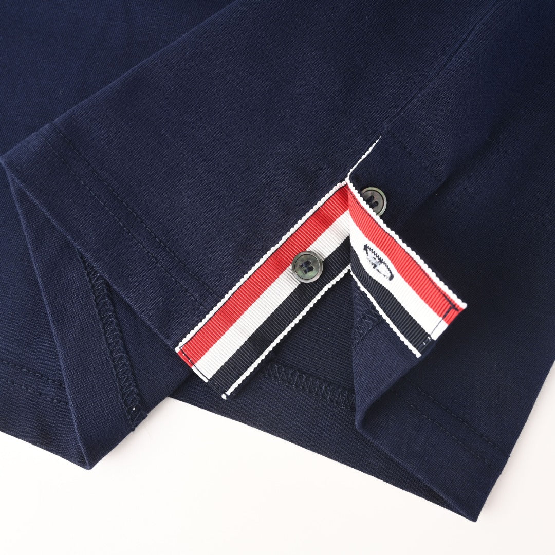 Contrast-Collar Cotton Polo — THOM TREND THOM TREND