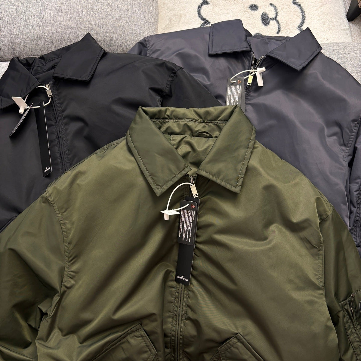 Stone Island Compass Badge Padded Flight Jacket - Gray product detail view