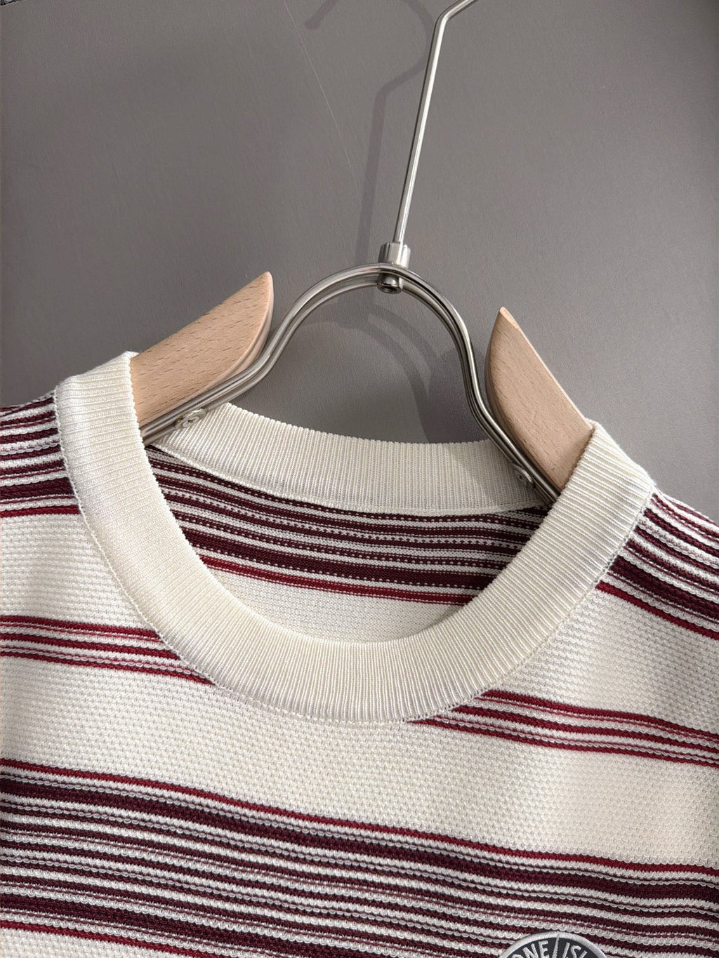 Stone Island Compass Badge Striped Knit T-Shirt - Black product detail view