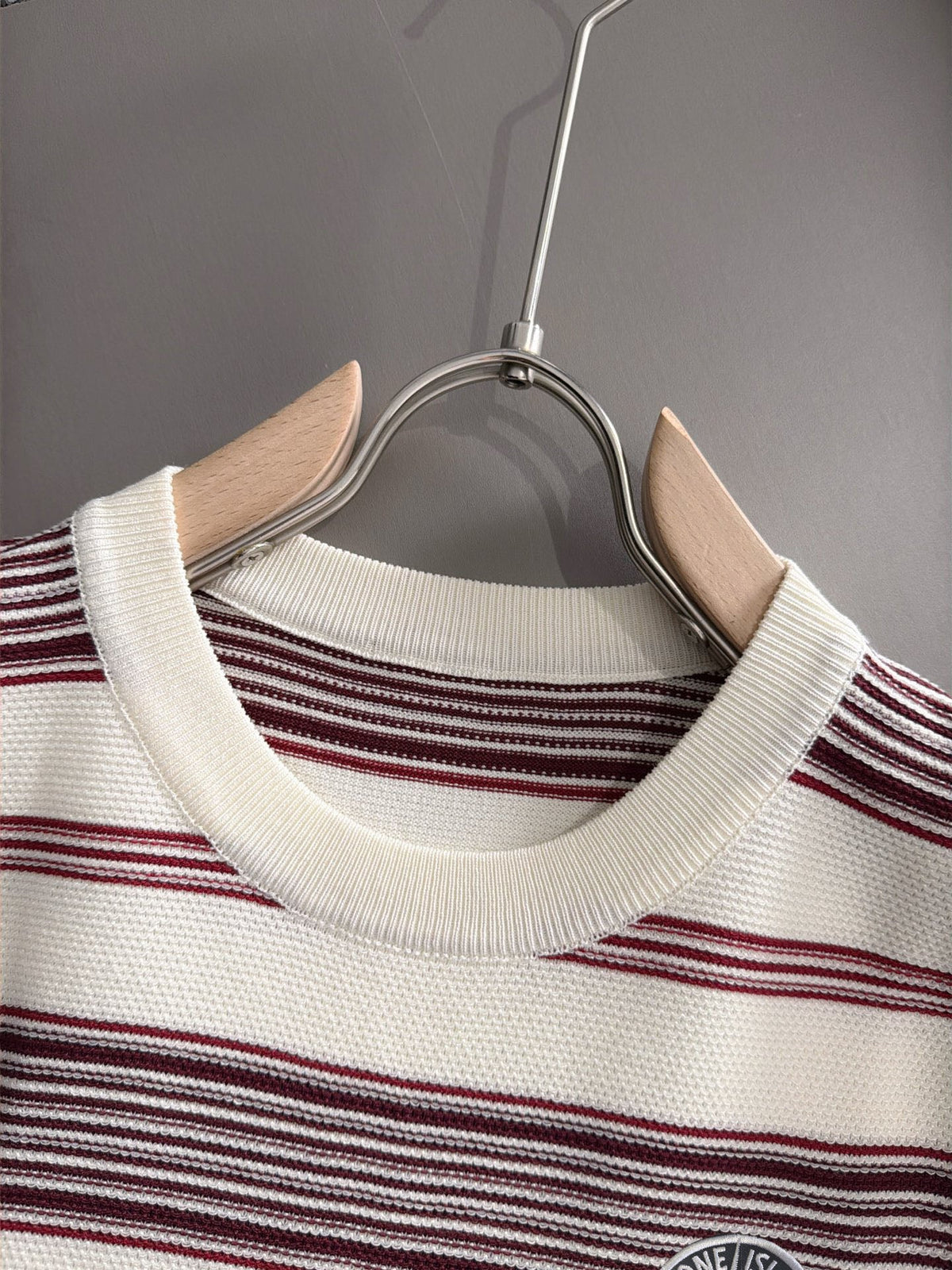 Stone Island Compass Badge Striped Knit T-Shirt - Black product detail view