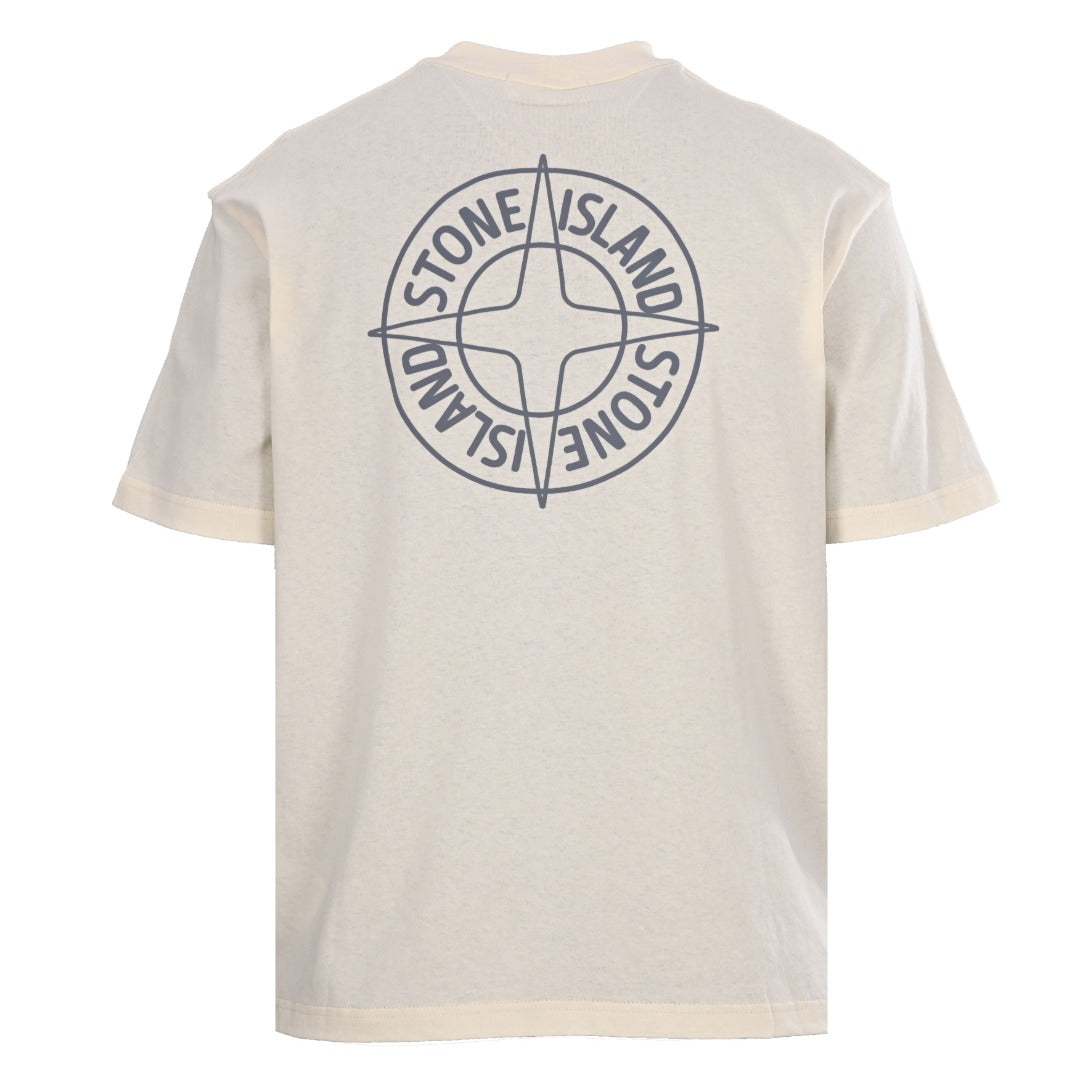 Stone Island Outline Compass Cotton T-Shirt - Black product detail view