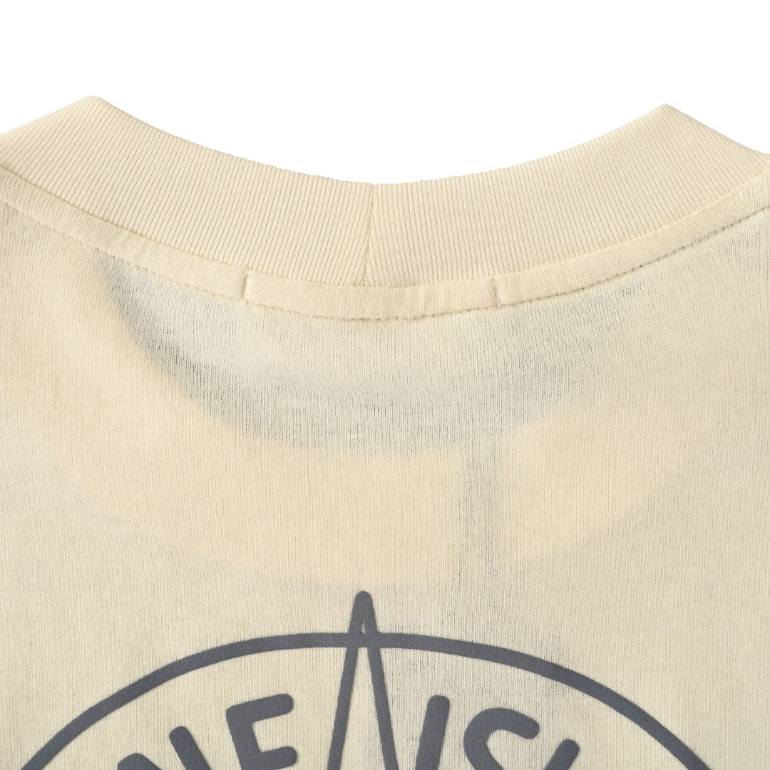 Stone Island Outline Compass Cotton T-Shirt - Black product detail view