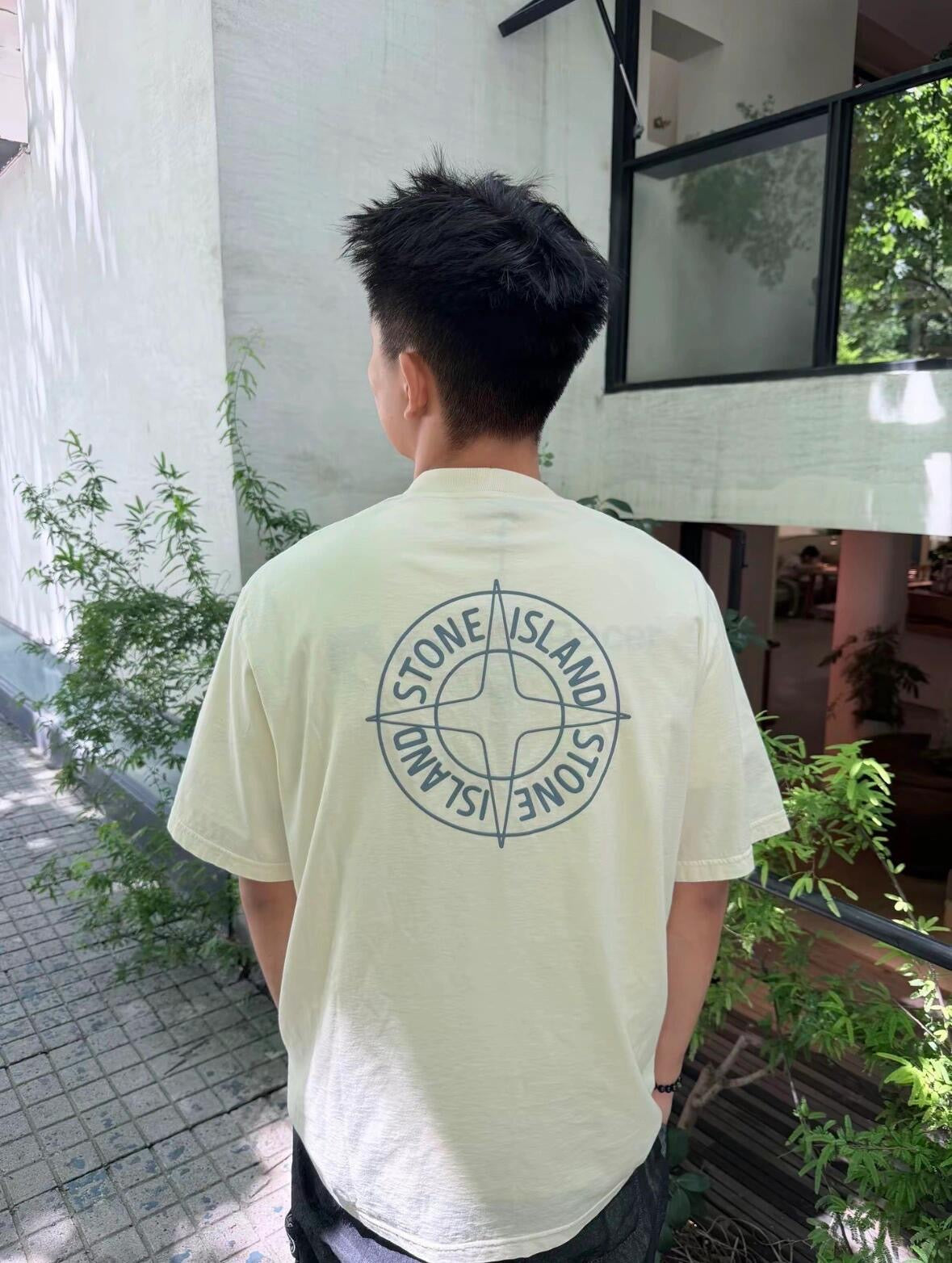 Stone Island Outline Compass Cotton T-Shirt product detail view