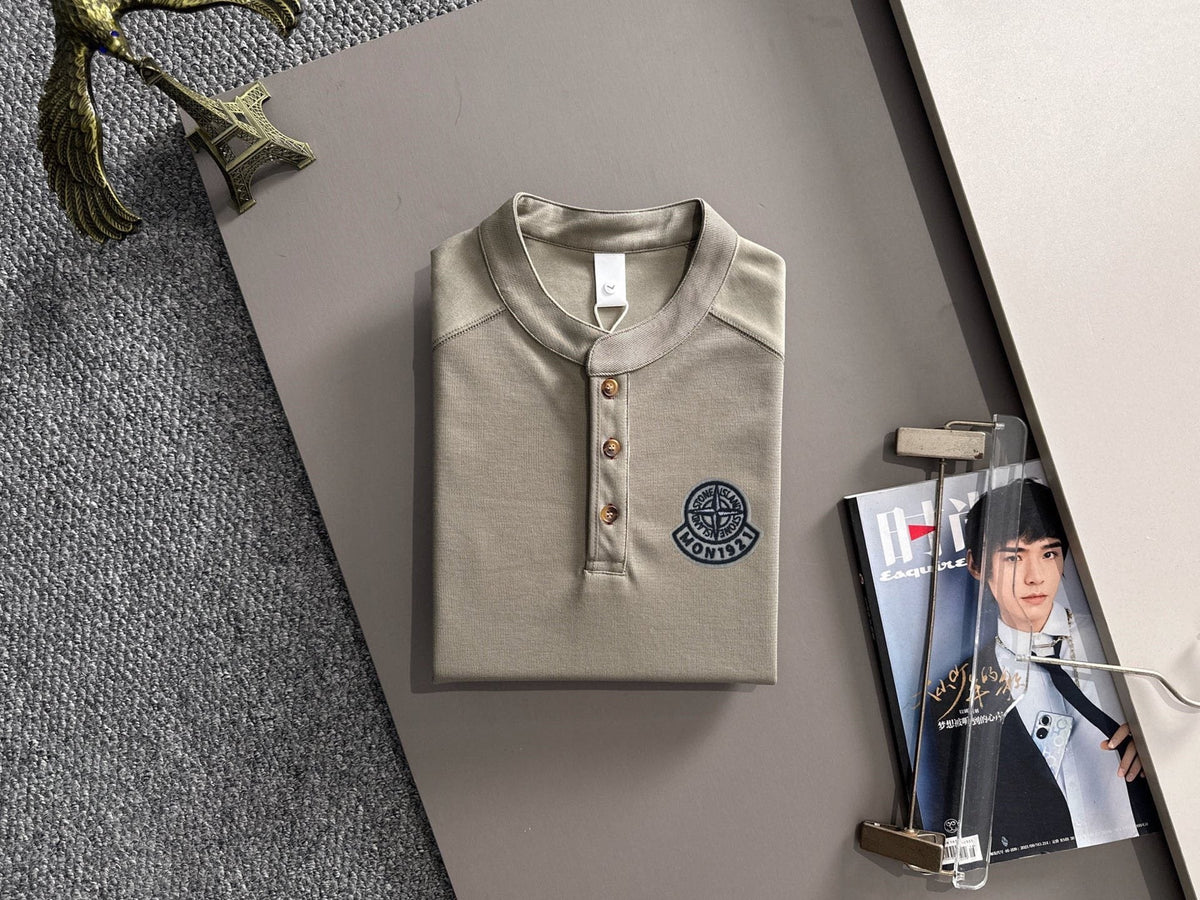 Stone Island Compass Badge Henley Cotton T-Shirt - XL product detail view