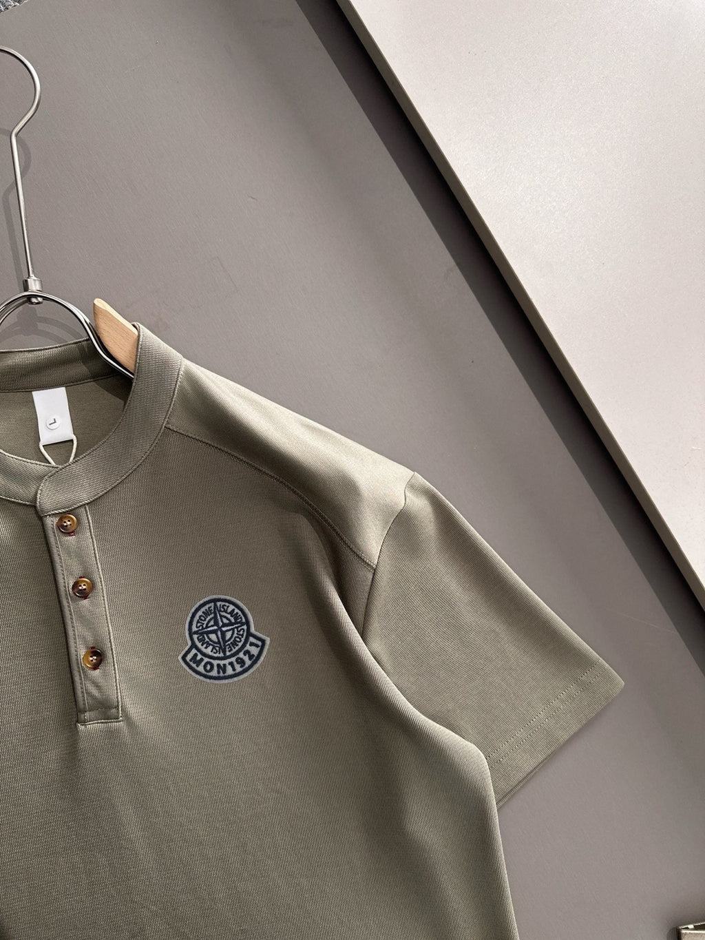 Stone Island Compass Badge Henley Cotton T-Shirt - 2XL product detail view