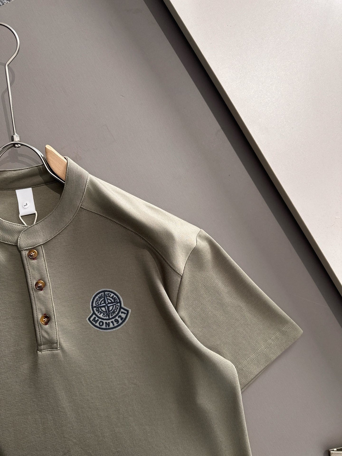Stone Island Compass Badge Henley Cotton T-Shirt - 2XL product detail view