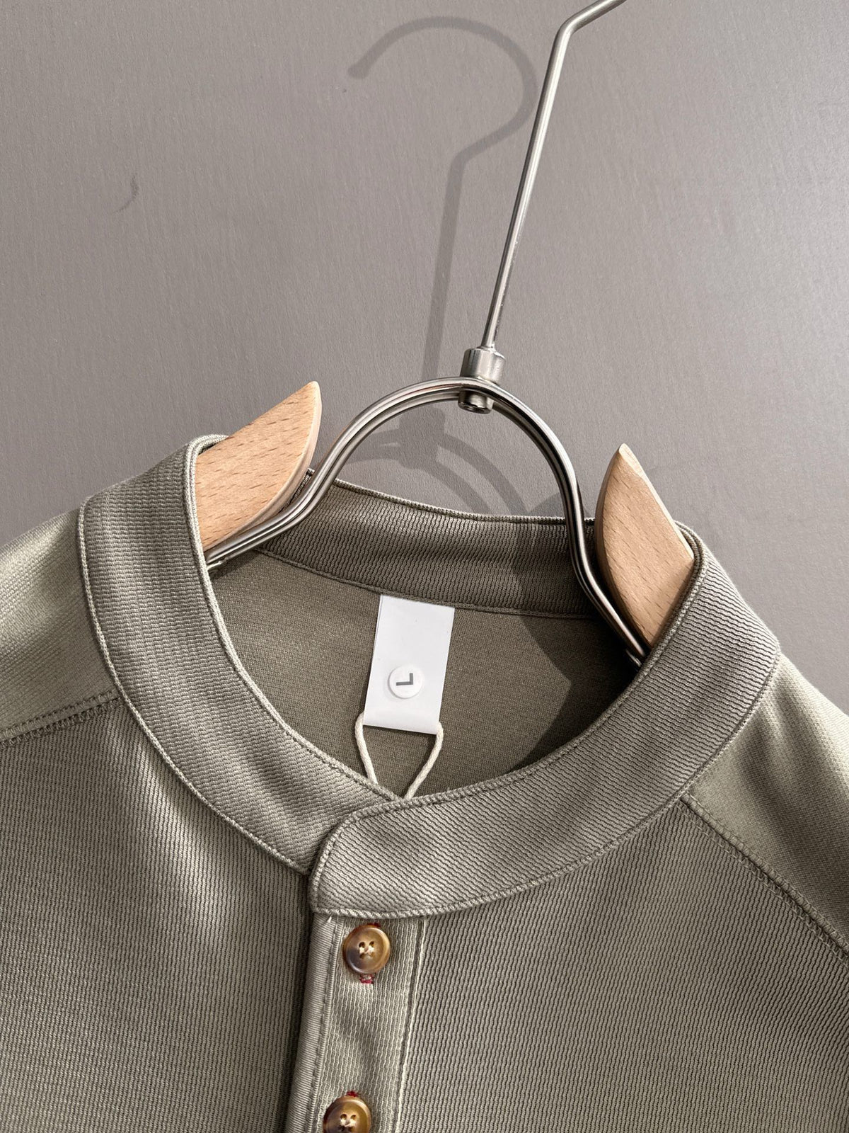 Stone Island Compass Badge Henley Cotton T-Shirt product detail view