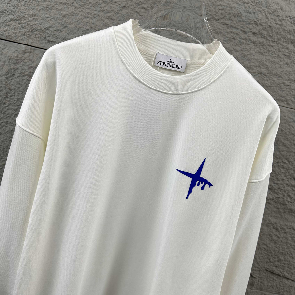 Stone Island Melting Compass Back Graphic Crewneck Sweatshirt - White product detail view
