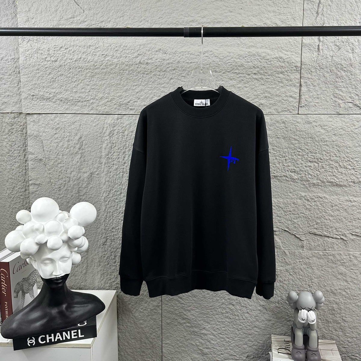 Stone Island Melting Compass Back Graphic Crewneck Sweatshirt - White product detail view