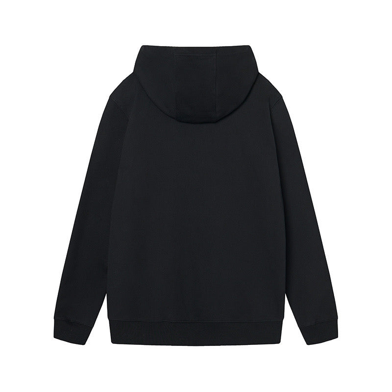 Stone Island Brushed Fleece Compass Badge Pullover Hoodie - Black product detail view