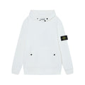 Stone Island Brushed Fleece Compass Badge Pullover Hoodie - White product detail view
