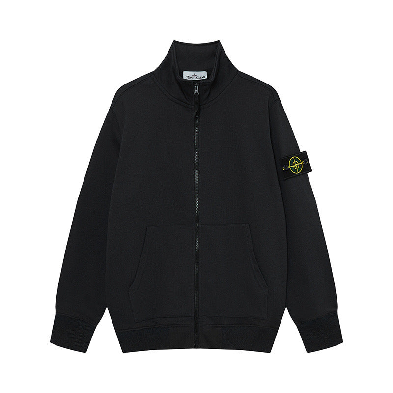 Stone Island Brushed Fleece Compass Badge Zip Sweatshirt - White product detail view