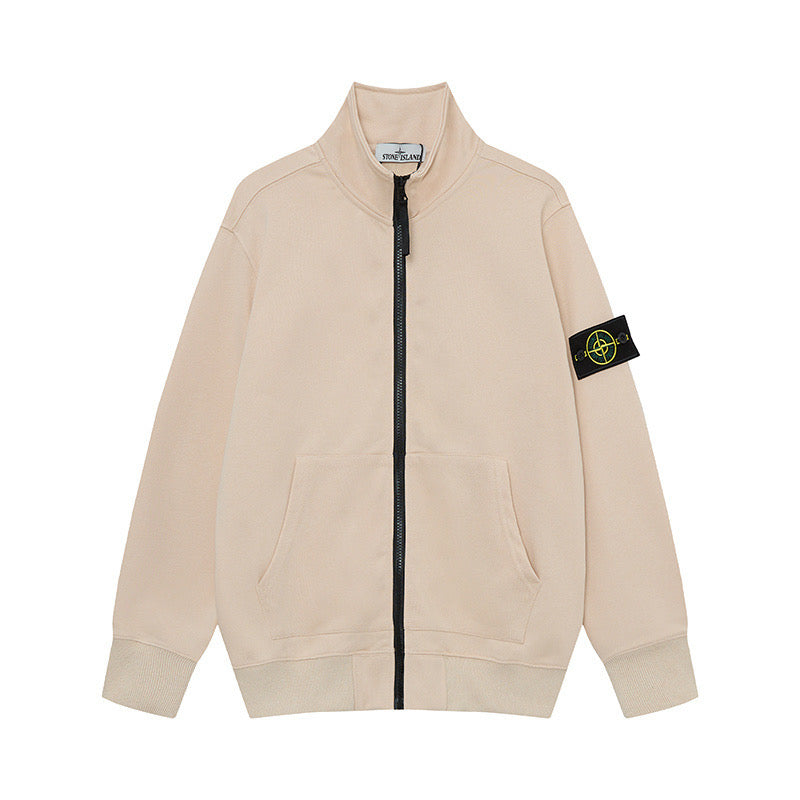 Stone Island Brushed Fleece Compass Badge Zip Sweatshirt - White product detail view