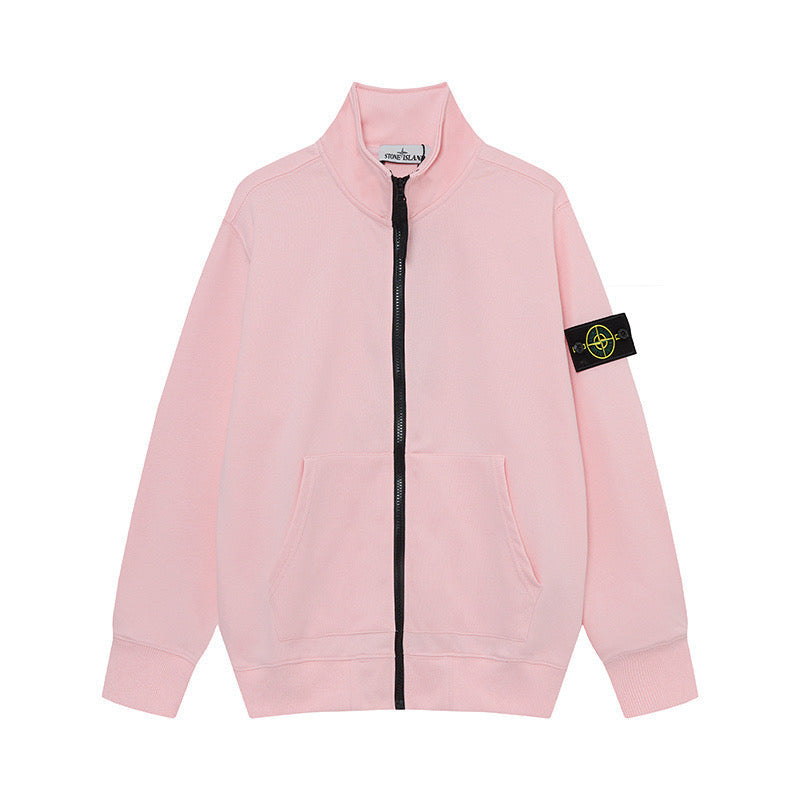 Stone Island Brushed Fleece Compass Badge Zip Sweatshirt - White product detail view