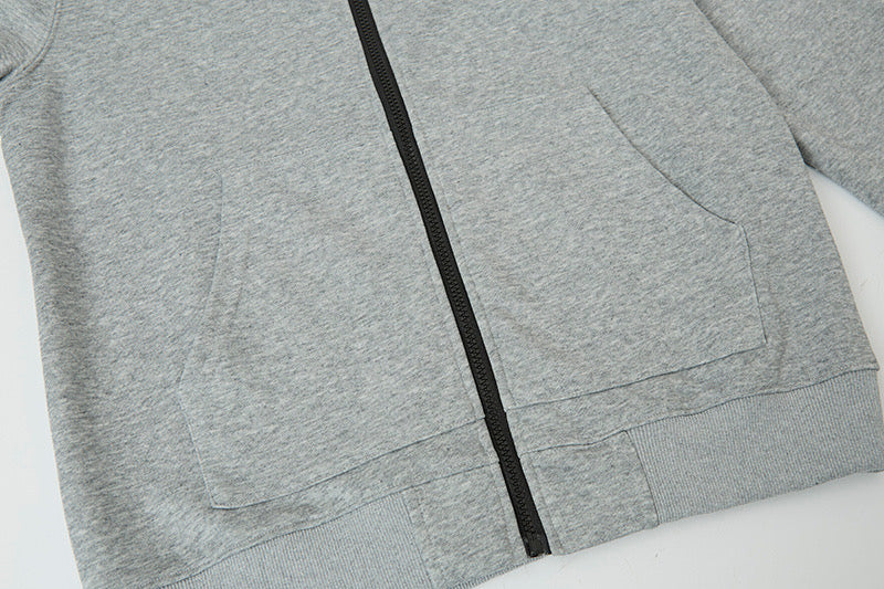 Stone Island Brushed Fleece Compass Badge Zip Sweatshirt - Gray product detail view