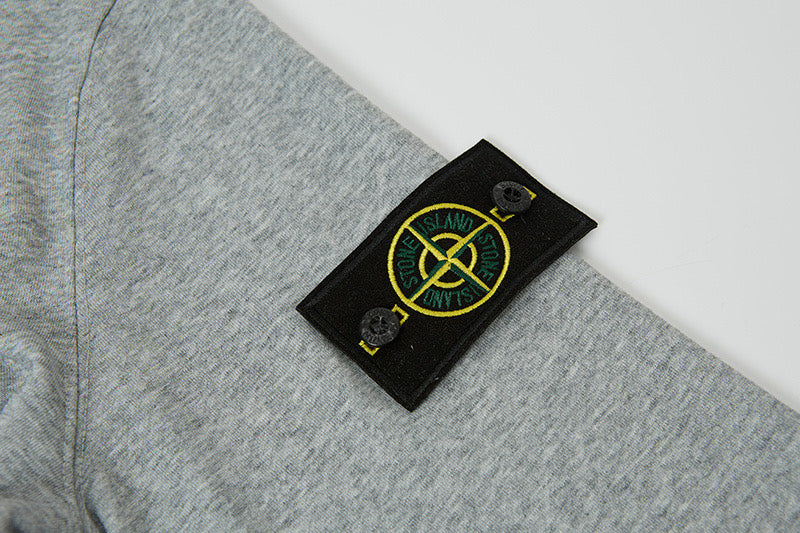Stone Island Brushed Fleece Compass Badge Zip Sweatshirt - Gray product detail view