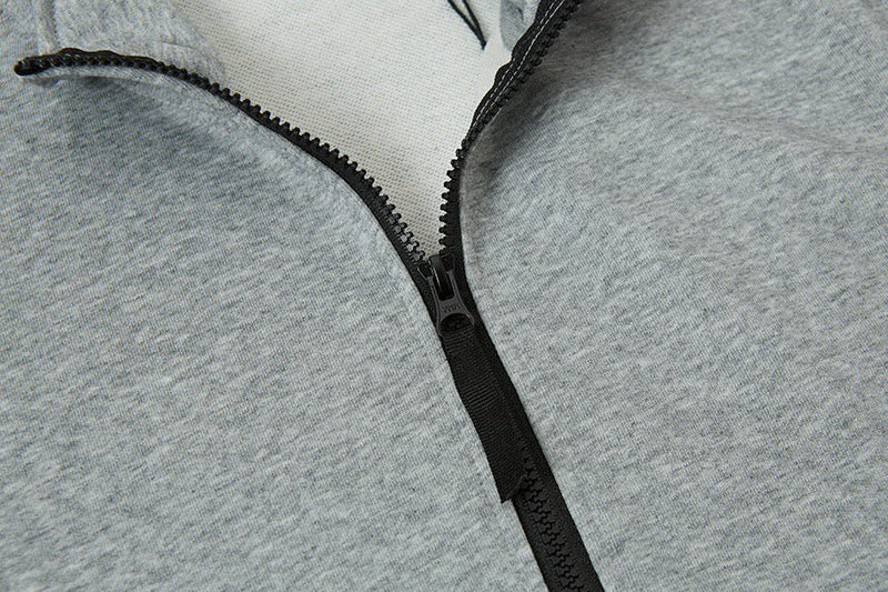 Stone Island Brushed Fleece Compass Badge Zip Sweatshirt - Gray product detail view