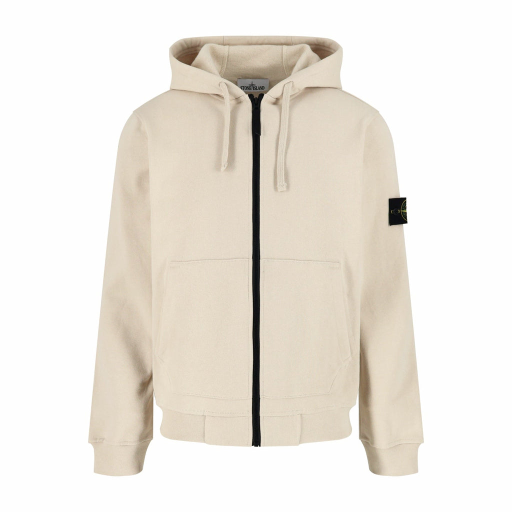 Stone Island Compass Badge-Cuff Full-Zip Hoodie front view