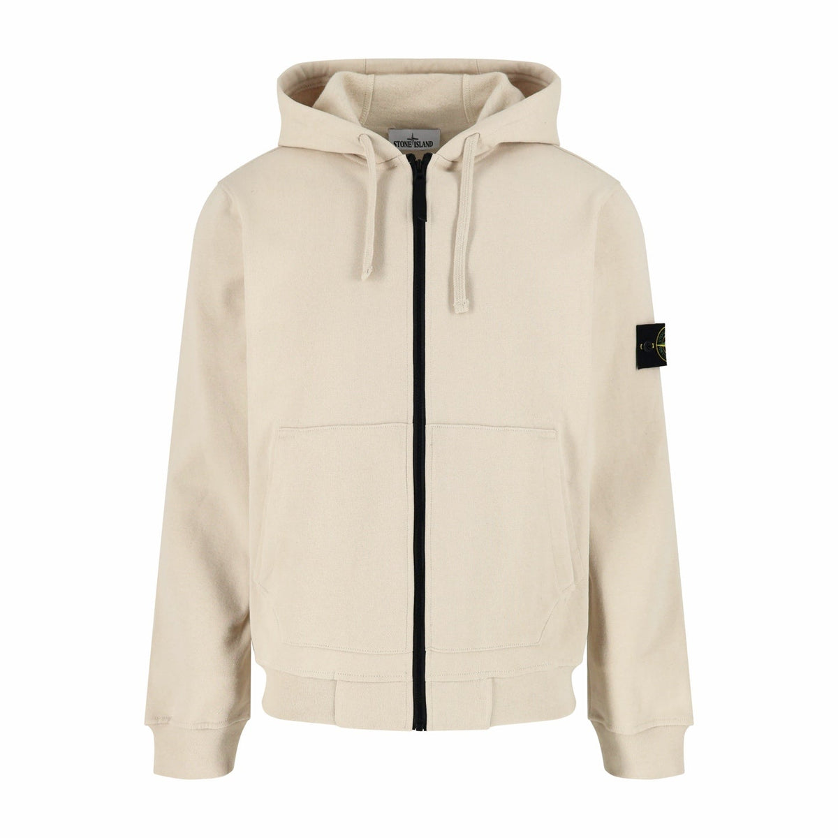 Stone Island Compass Badge-Cuff Full-Zip Hoodie front view