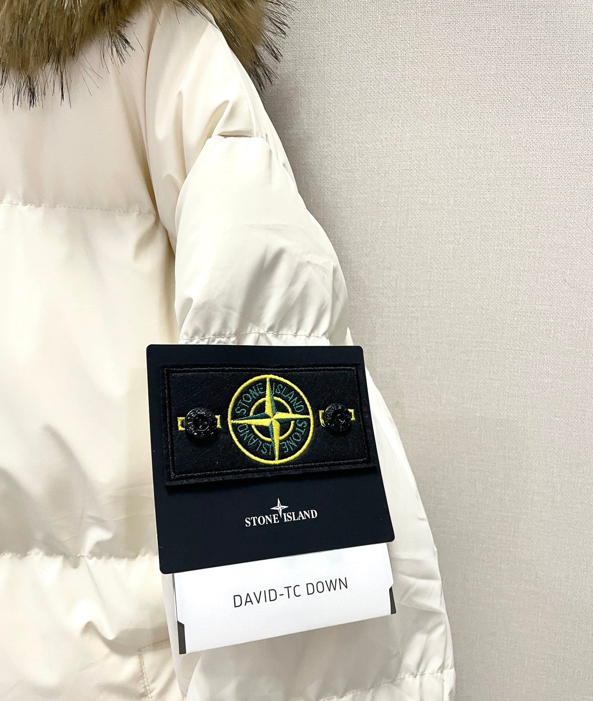 Stone Island Fur-Trim Hooded Padded Jacket - Black product detail view