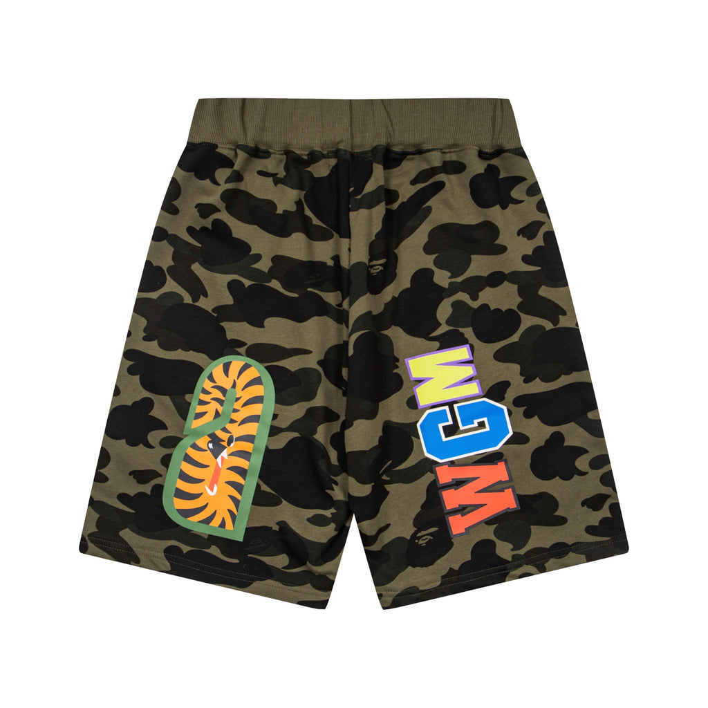 BAPE 1st Camo Shark Sweat Shorts – Green Camo