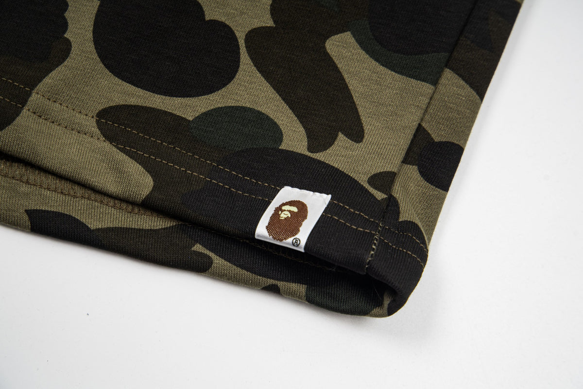 BAPE 1st Camo Shark Sweat Shorts – Green Camo