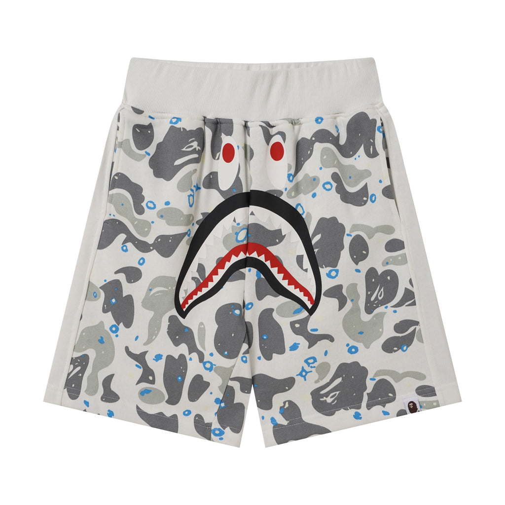 BAPE Shark Camo Sweat Shorts – White Camo