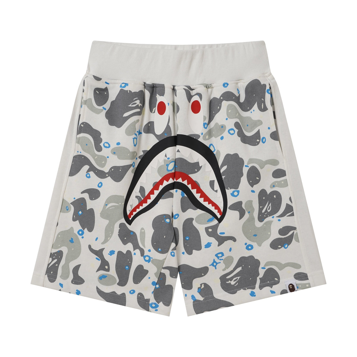 BAPE Shark Camo Sweat Shorts – White Camo