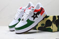 BAPE STA Low-Top Sneakers - White/Green/Red