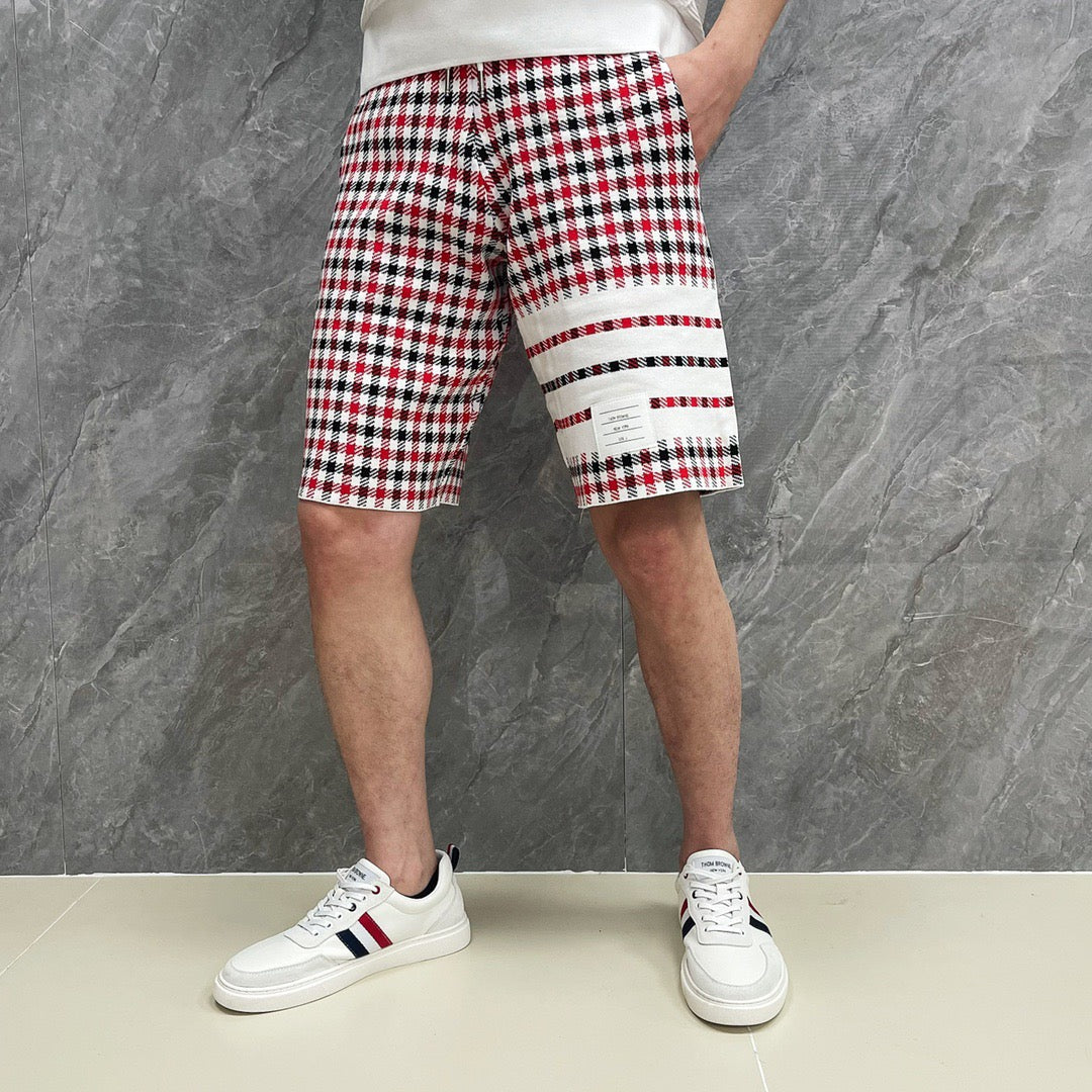 2026  Four-Stripe Jacquard Knit Shorts THOM TREND