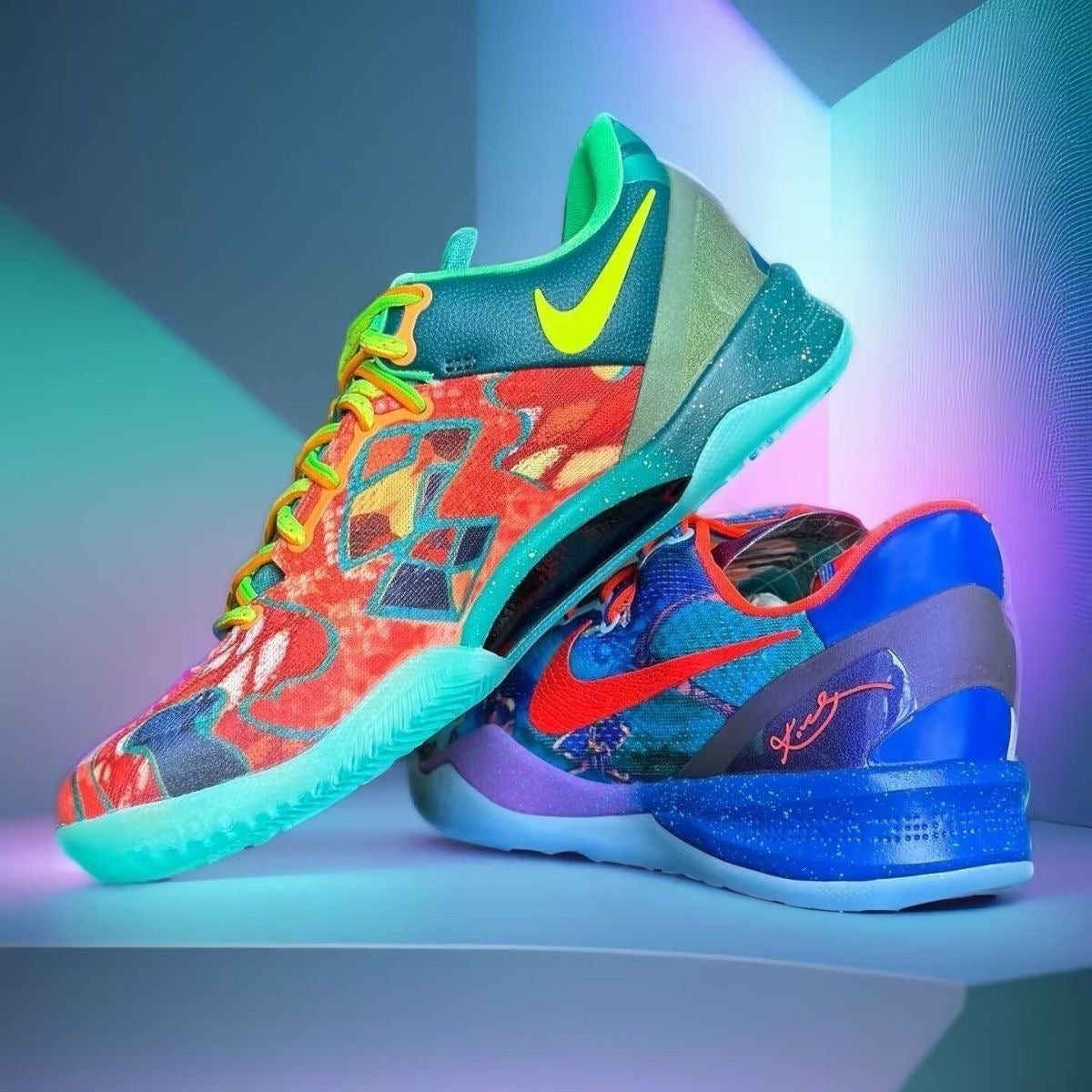 Nike Kobe 8 ProtroMulticolor Mismatched Sneakers