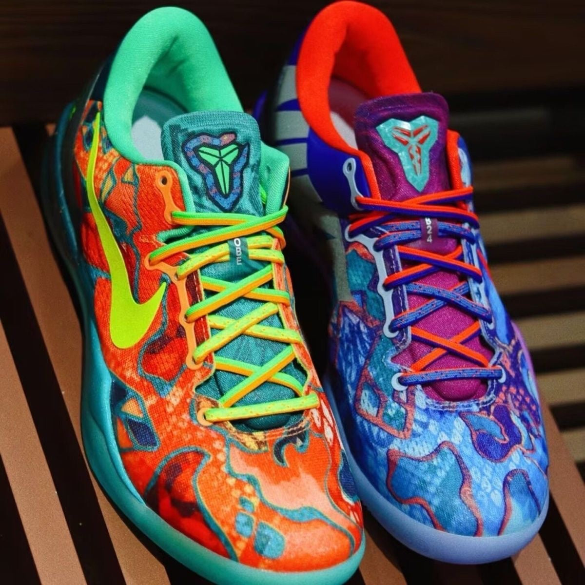 Nike Kobe 8 ProtroMulticolor Mismatched Sneakers