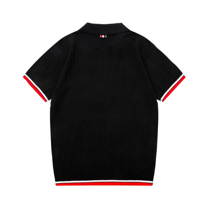 Four-Bar Stripe Knit Polo — THOM TREND THOM TREND